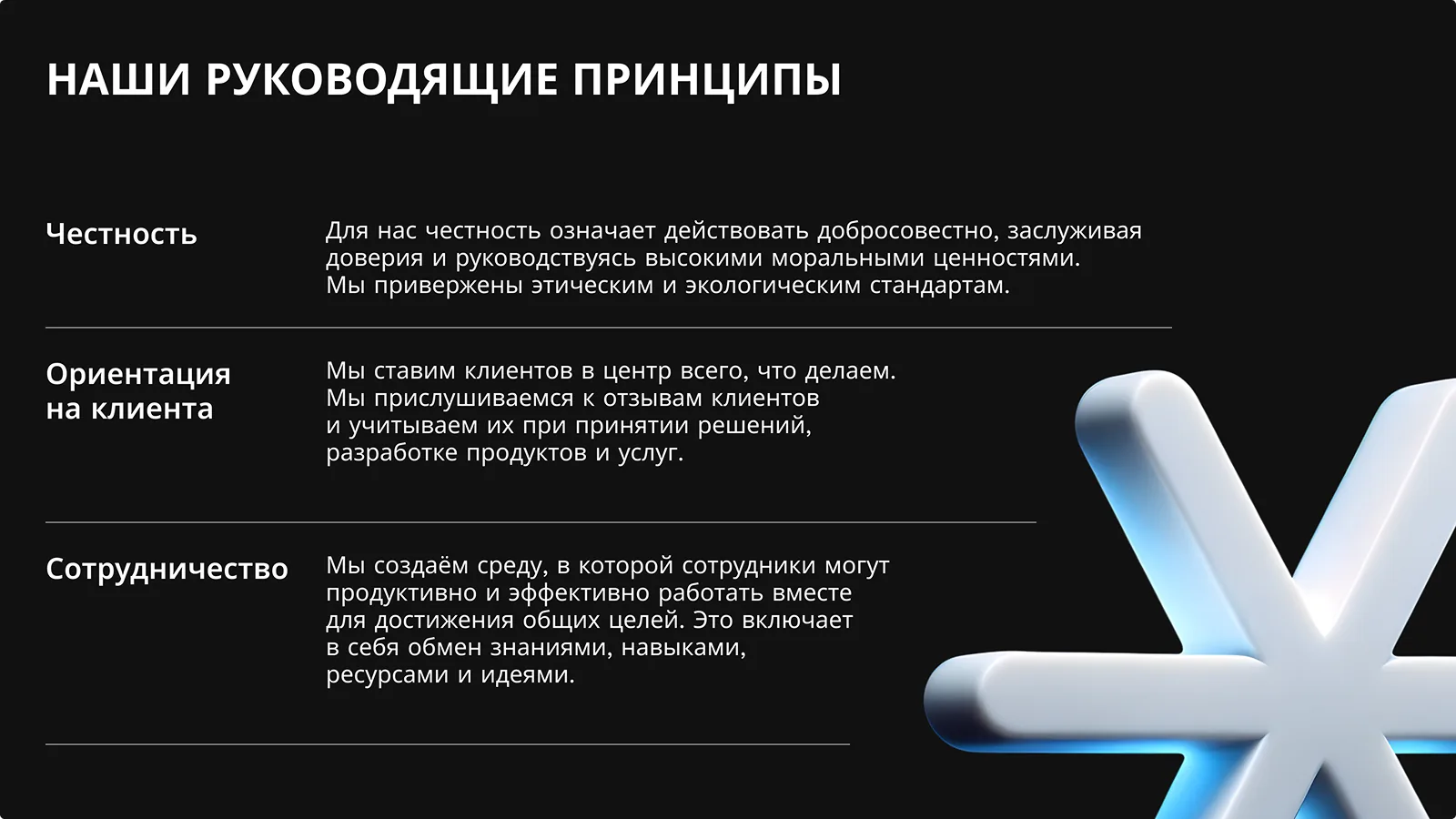 Наши руководящие принципы
