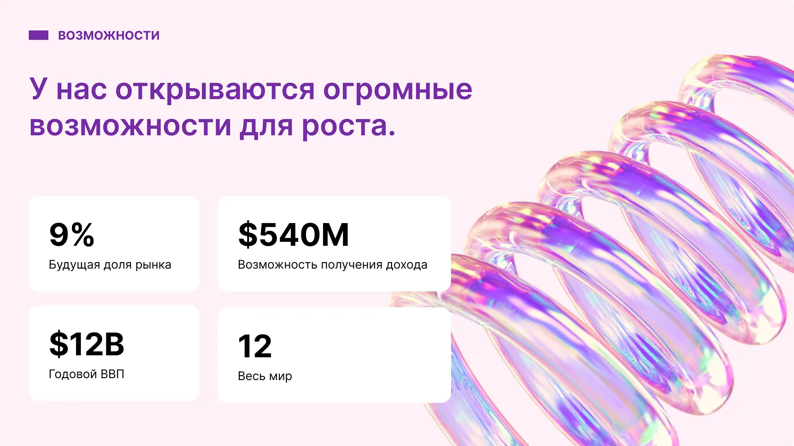 У нас открываются огромные возможности для роста